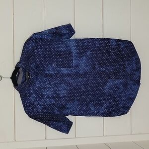 BILLABONG small blue tie dyed cotton button down shirt